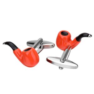 Unique Copper Orange Pipe Cufflinks for Men