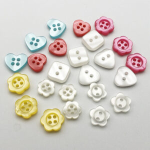 11mm Colorful Square Heart Flower Resin Buttons 100pcs