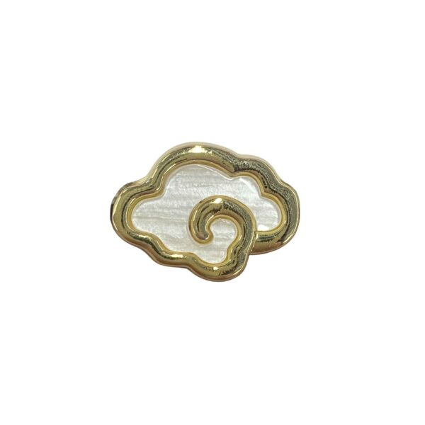 Gold Auspicious Cloud Stone Texture Metal Shank Buttons 20pcs