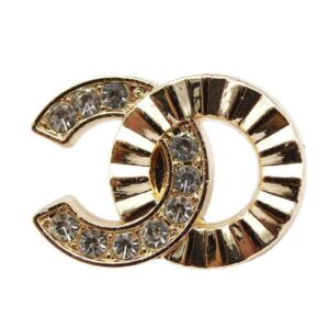 20mm Chinese C-Shaped Rhinestones Shank Metal Buttons 20pcs