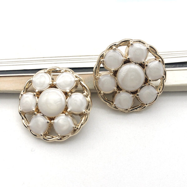18mm Gold Round Metal Shank Buttons 12pcs - Image 6