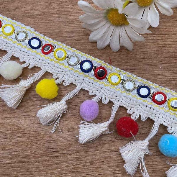 8CM Ethnic Embroidered Jacquard Trim Colorful Bohemian DIY 10 Yards
