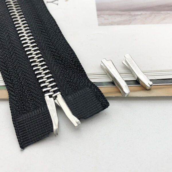 #5 Zipper Repair Kit Metal Head Sliders Retainer Insertion Pin 80 Pack - Image 3