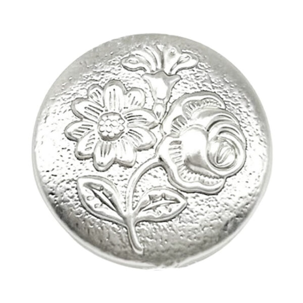 23MM Vintage Embossed Three-Flower Metal Shank Button 12pcs - Image 5