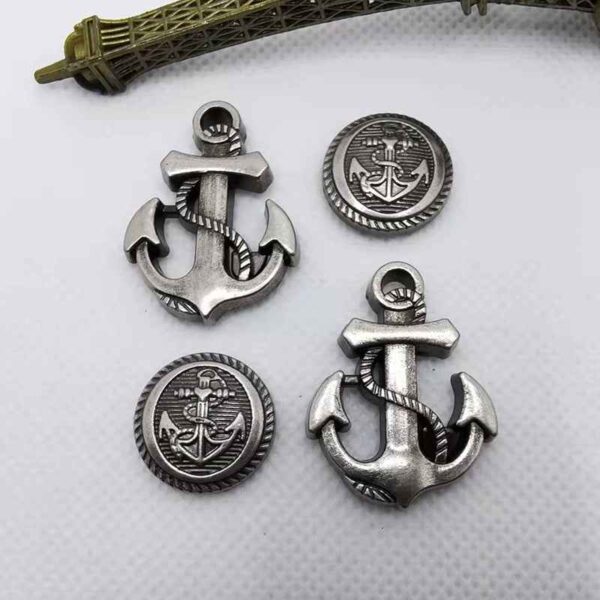 Vintage Antique Silver Anchor Rivets Nautical Punk Metal Studs 20 Pack