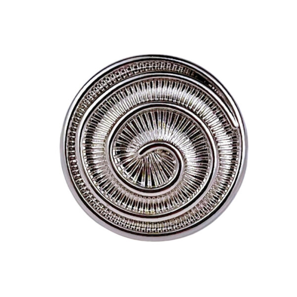 23mm Round Antique Gold Silver Spiral Metal Shank Buttons 12pcs - Image 2