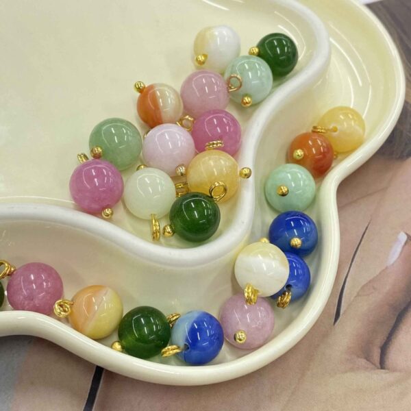 10mm Chinese Style Natural Jade Stone Buttons 20pcs