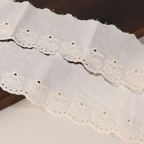 60mm Cherry Cotton Lace Trim for Clothing Hems 16 Yards - Image 3