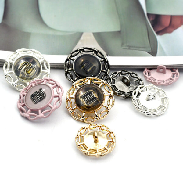 18/23mm Letter M Metal Shank Buttons for Suits and Coats 10pcs - Image 3