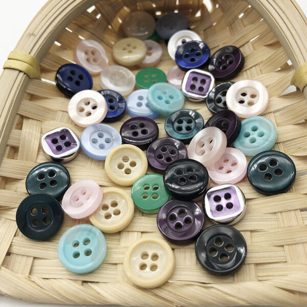 10mm Round 4-Hole Shirt Pearlized Small Resin Buttons 270 Pack - Image 3