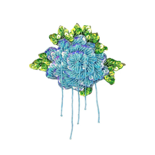 Water-Soluble Flower Embroidered Patches Beads Sequins Pearls 3 Pack - Image 3