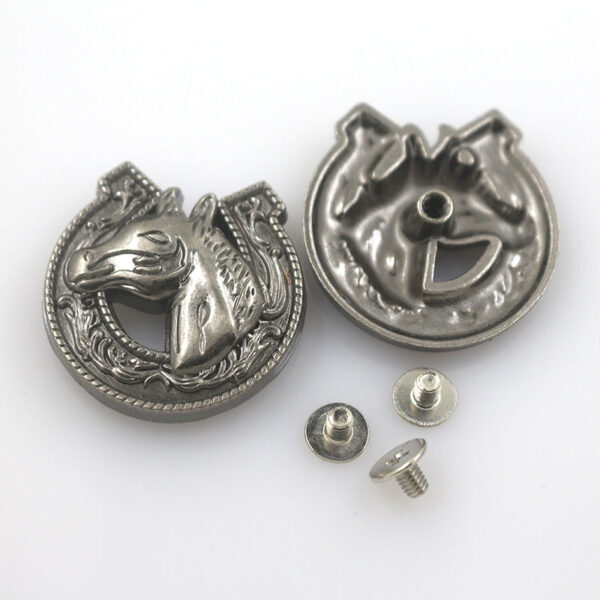 27mm Vintage Cow Horsehide Metal Buttons for Wallets Belts 50 Pack - Image 2