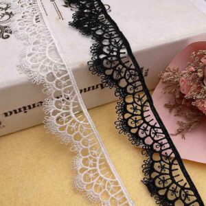 3cm Fine Embroidered Milk Silk Water-Soluble Lace Trim – 10 Yards