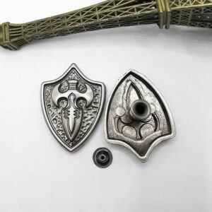Vintage Silver Cross Shield Studs Gothic Punk Rivet Leather Belt 20pcs