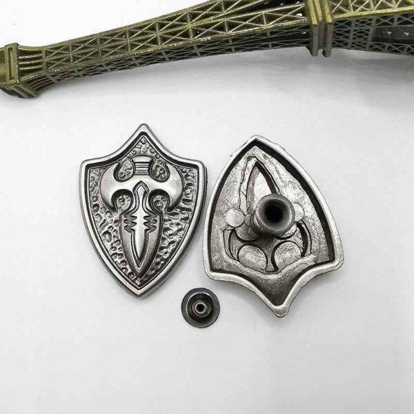 Vintage Silver Cross Shield Studs Gothic Punk Rivet Leather Belt 20pcs