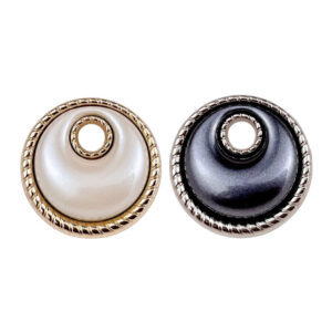 Hollow Crescent Moon Dual-Tone Metal Shank Button 20pcs
