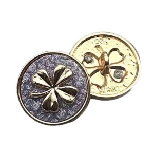 28L/32L/36L Two-Tone Clover Metal Shank Buttons 12PCS
