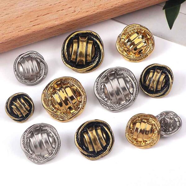 24L/28L/32L/36L Textured Stripe Metal Shank Buttons 20pcs