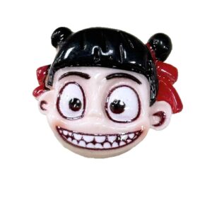 20MM Nezha Cartoon Six Emoji Plastic Metal Shank Buttons 30 Pack