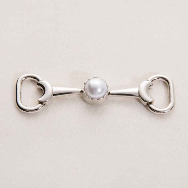 72mm Gold Silver Metal Chain with Pearl Decorative Shoe Buckle 20 Pack