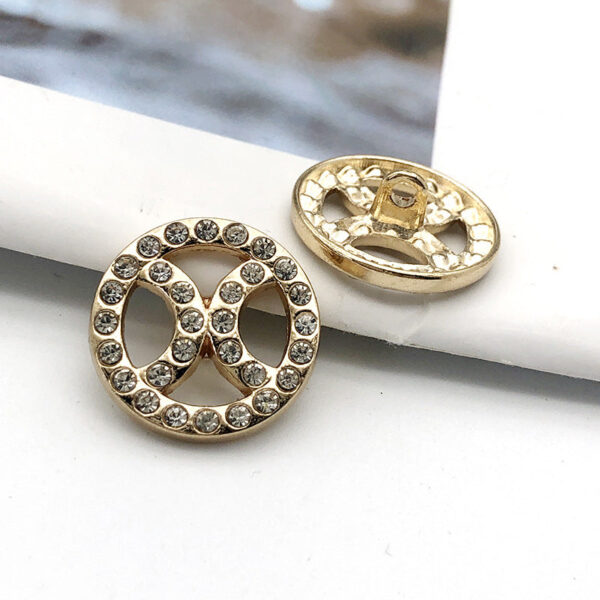 20mm Gold Silver Round Hollow Diamond Metal Button 20pcs - Image 2