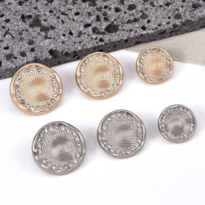 28L/36L/40L Round Mesh Rhinestone Alloy Shank Buttons 20pcs