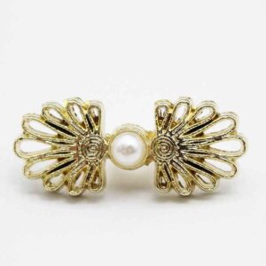 20mm Chinese Hanfu Qipao Butterfly-Shaped Metal Pearl Buttons 20pcs