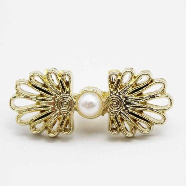 20mm Chinese Hanfu Qipao Butterfly-Shaped Metal Pearl Buttons 20pcs