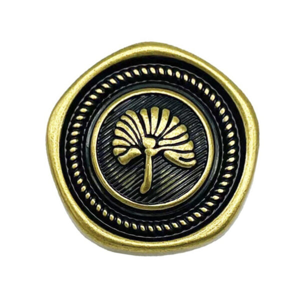 18/23mm Pentagon Vintage Apricot Leaf Metal Button 20pcs - Image 5