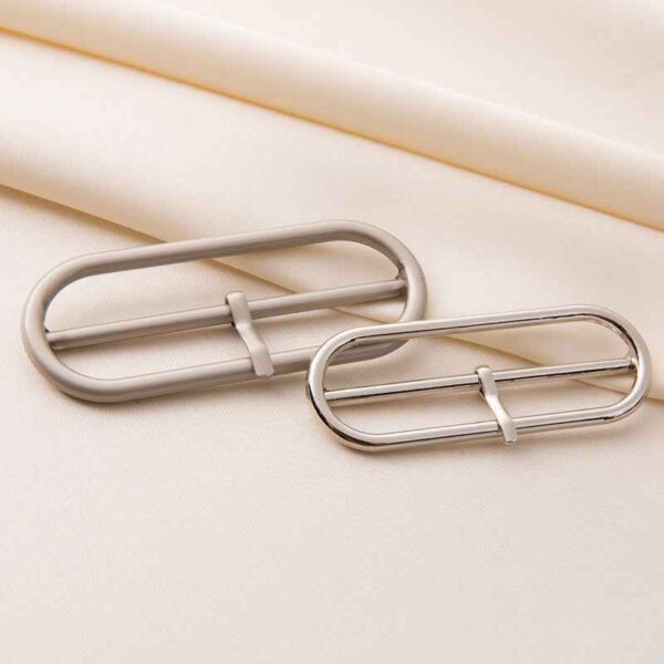 30-60mm Oval Center Bar Belt Buckles - Adjustable Metal Clasps 20pcs