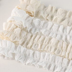 45/50mm 3D Double-Sided Cotton Pleated Lace Trim 5 Yards