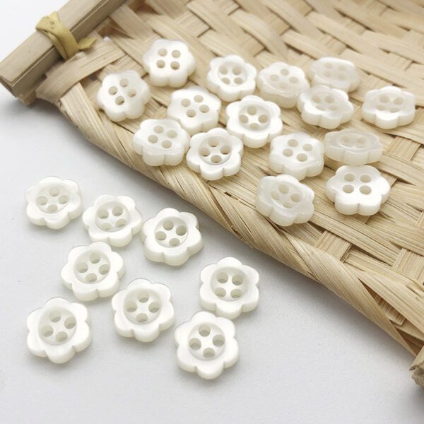 11mm Colorful Square Heart Flower Resin Buttons 100pcs - Image 7