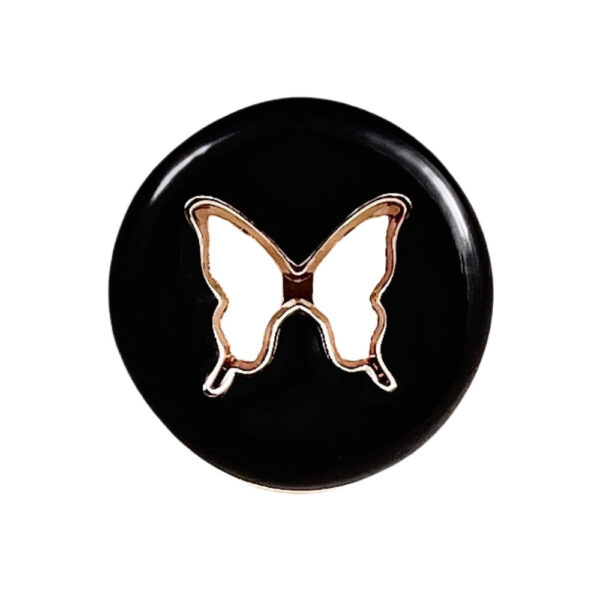 18/23mm Black and White Hollow Butterfly Metal Button 10pcs - Image 4