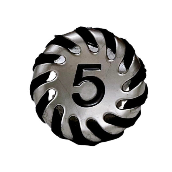 18/23mm Black Wool Edge Number 5 Metal Button 10pcs - Image 4