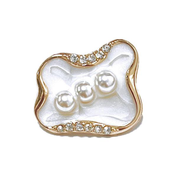 Unique Shaped Diamond Pearl Metal Shank Buttons for Dresses 10pcs - Image 3