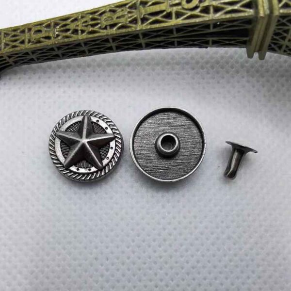 Vintage Silver Star Studs – Punk Rock Spikes 55 Pack(11 Styles)