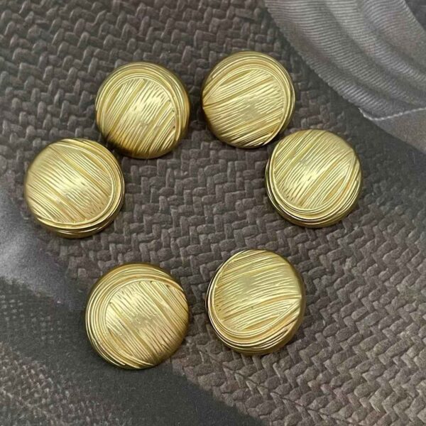 24L/28L/32L/36L Round Mushroom-Shaped Matte Gold Shank Buttons 30pcs