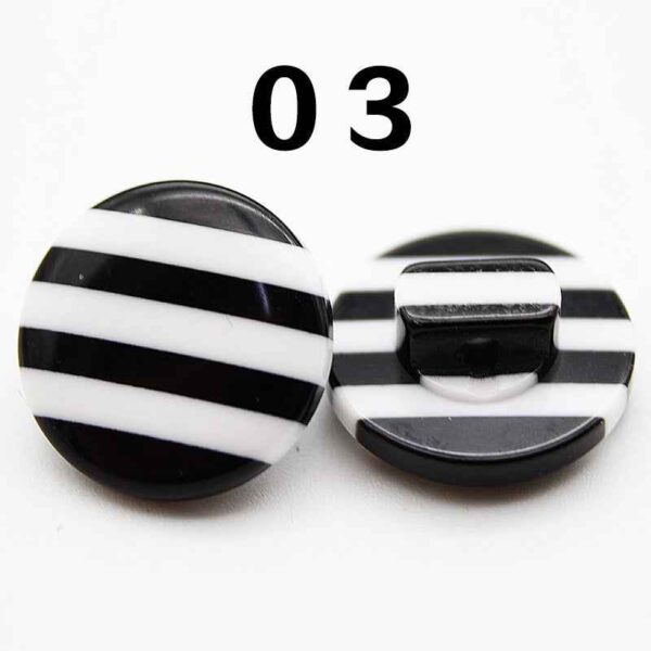 14mm Rainbow Round Shank Striped Resin Buttons for Shirts 50pcs