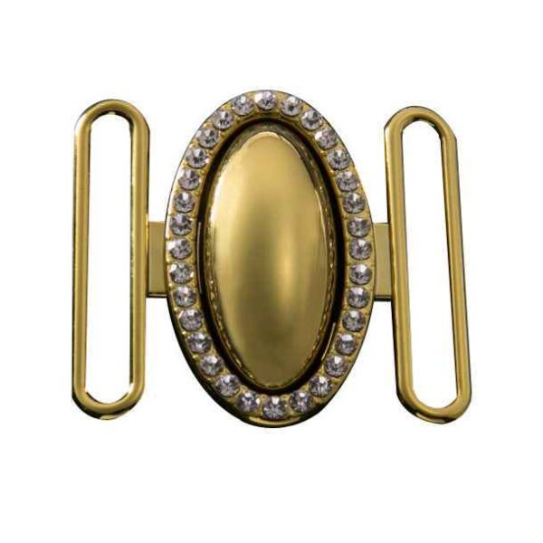 Oval Crystal-Studded Belt Buckle Set Adjustable Metal Clasps 20pcs