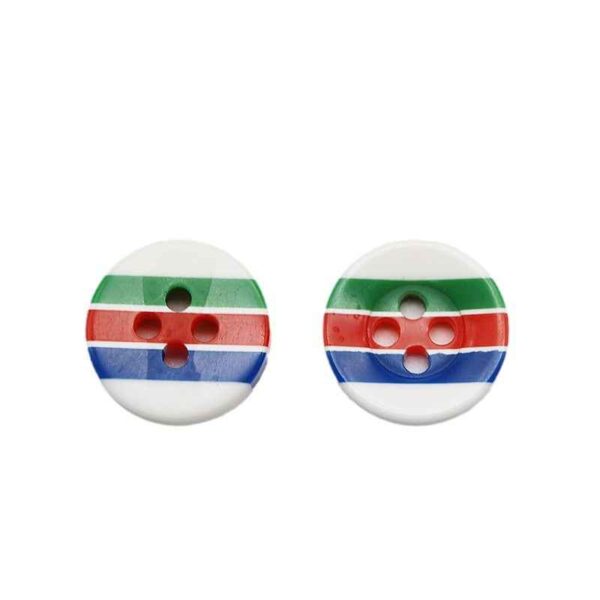 12mm Round 4-Hole Candy Color Striped Resin Buttons 100pcs