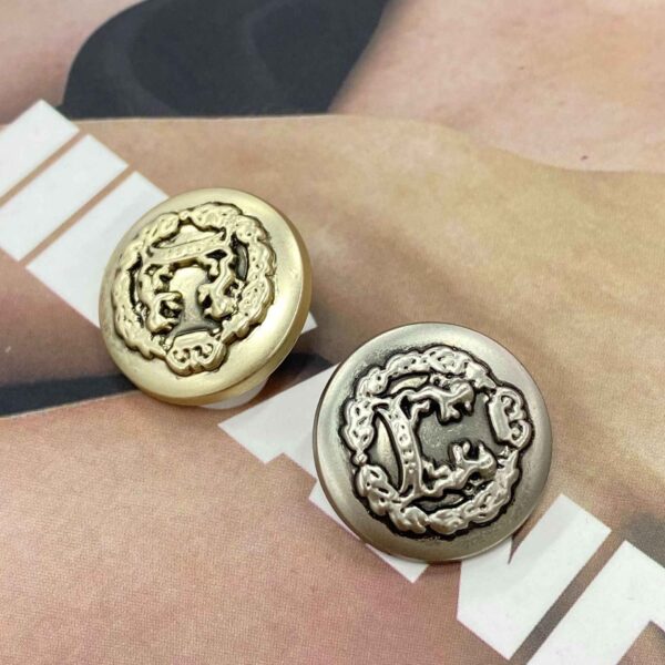 15/18/20mm Retro Gold Round Lion Metal Shank Buttons 20pcs