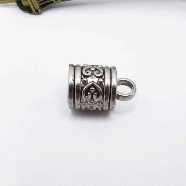 Antique Metal Cylinder Bell End Caps for Drawstrings Cords 30 Pack