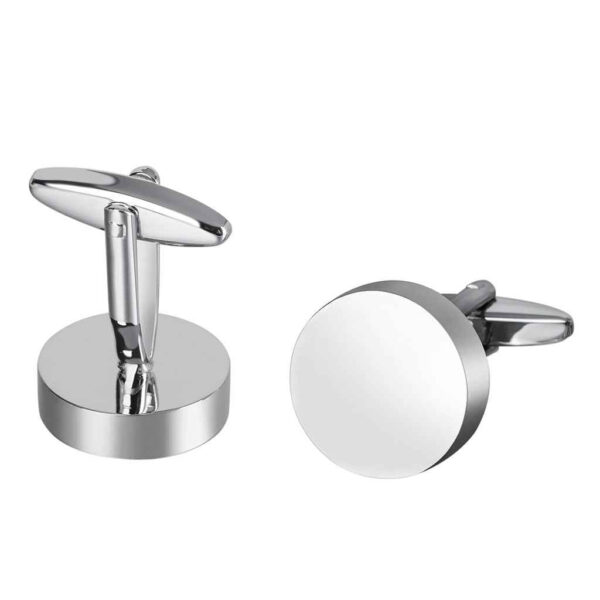 Classic Round Polished Cufflinks for Men