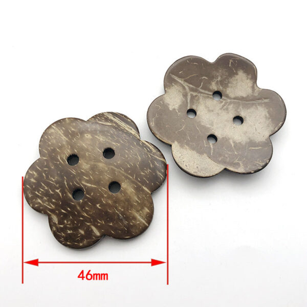 Vintage Flower Frog Coconut Shell DIY Craft Decorative Buttons 10pcs - Image 6