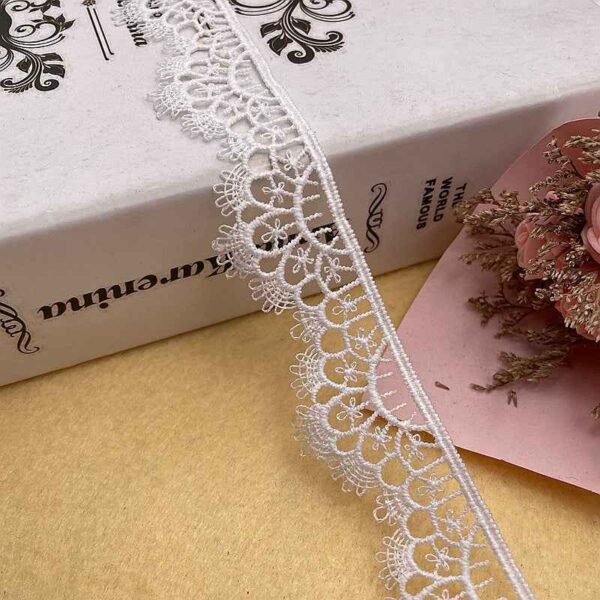 3cm Fine Embroidered Milk Silk Water-Soluble Lace Trim – 10 Yards