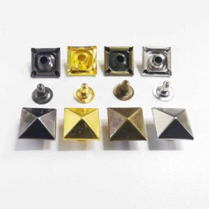 6-12mm Brass Pyramid Stud Rivets Decorative Metal Buttons 120 Pack