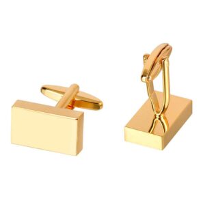 Rectangle Gold Silver Gunmetal Cuff Links for Men