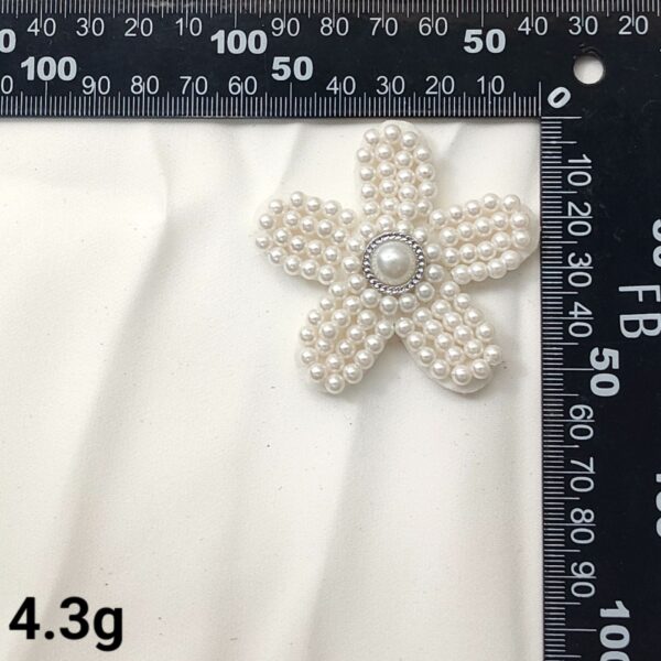 Black and White Pearl Flower and Butterfly Embroidered Patches 12 Pack - Image 6