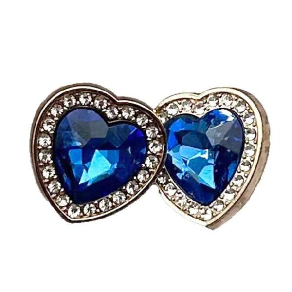 28L/36L Heart-Shaped Gemstone Metal Shank Buttons for Women 10pcs