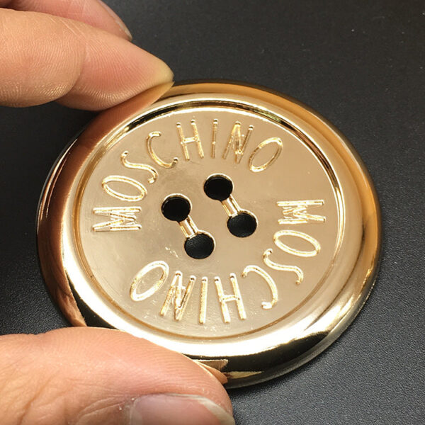 70mm Extra Large Gold Round Thin Edge Four-Hole Metal Buttons 10pcs - Image 4